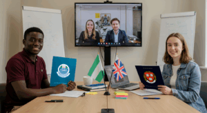 Students from Nigeria and UK universities discussing Joint Degree Programs during a virtual meeting