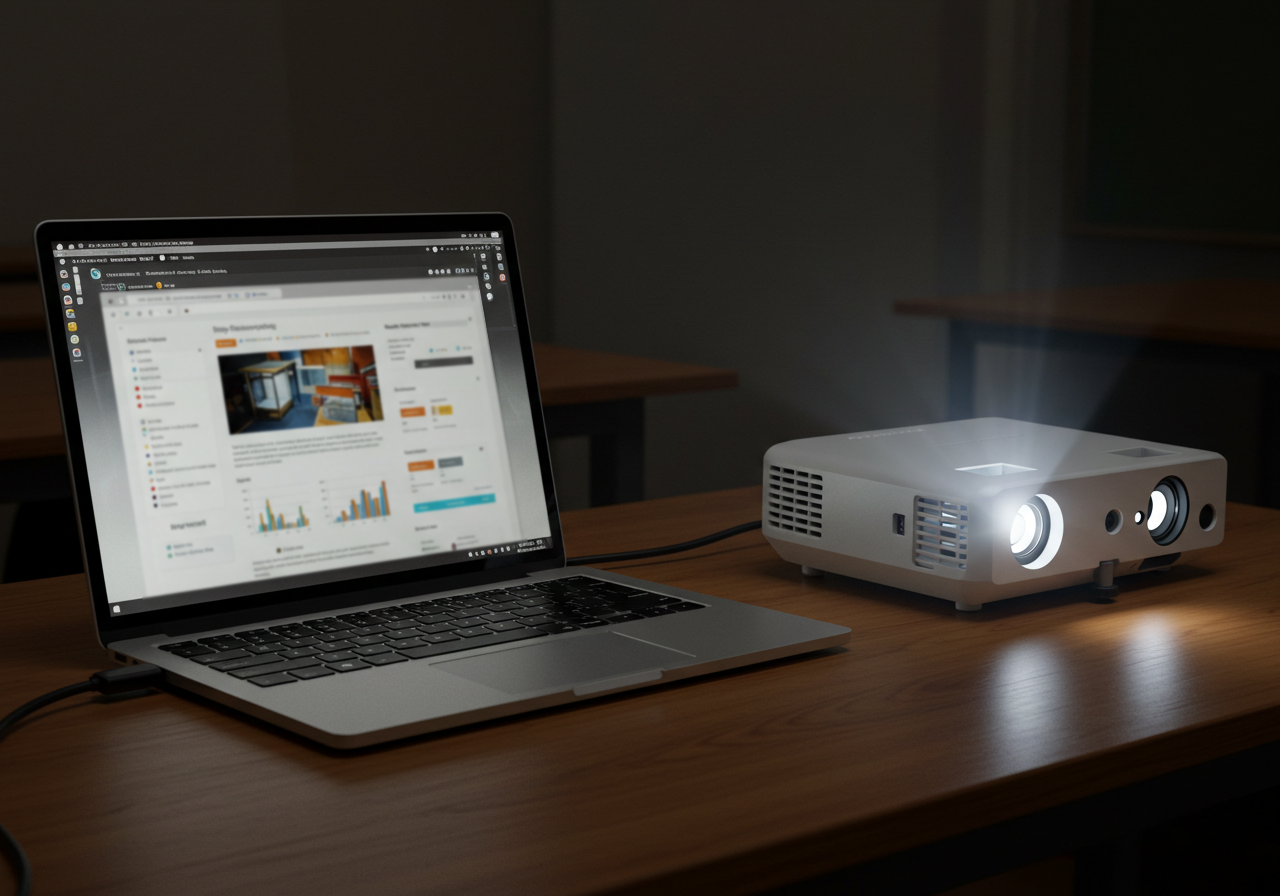 Future of Nigerian education hybrid with students learning in a classroom and others joining online.