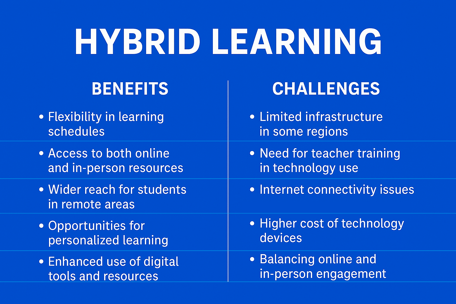 Benefits and challenges of hybrid learning highlighting the future of Nigerian education hybrid.