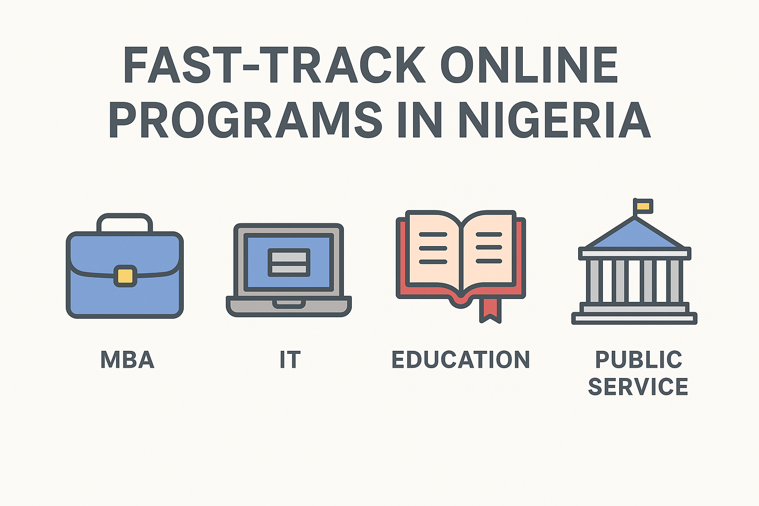 Fastest online degree programs in Nigeria including MBA, IT, Education, and Public Service.