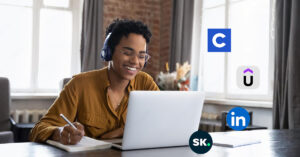 Student learning online using the best online education platforms in Nigeria like Coursera, Udemy, LinkedIn Learning, and Skillshare.