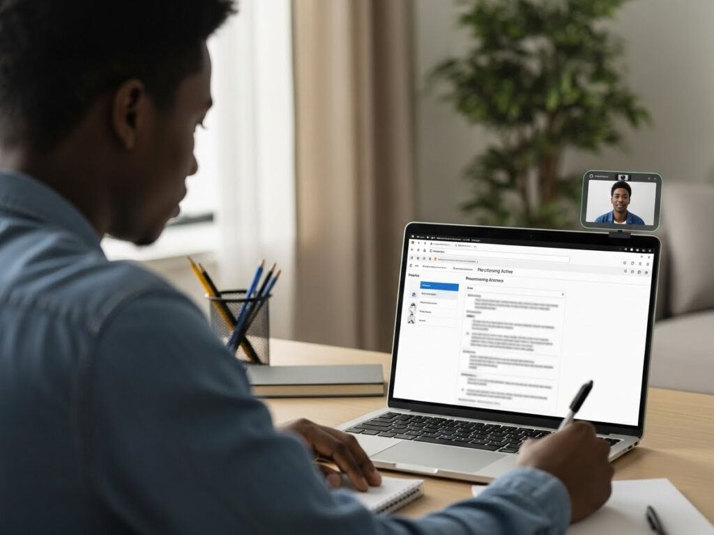 Student attending live online class to understand online degree myths Nigeria and distance learning truth