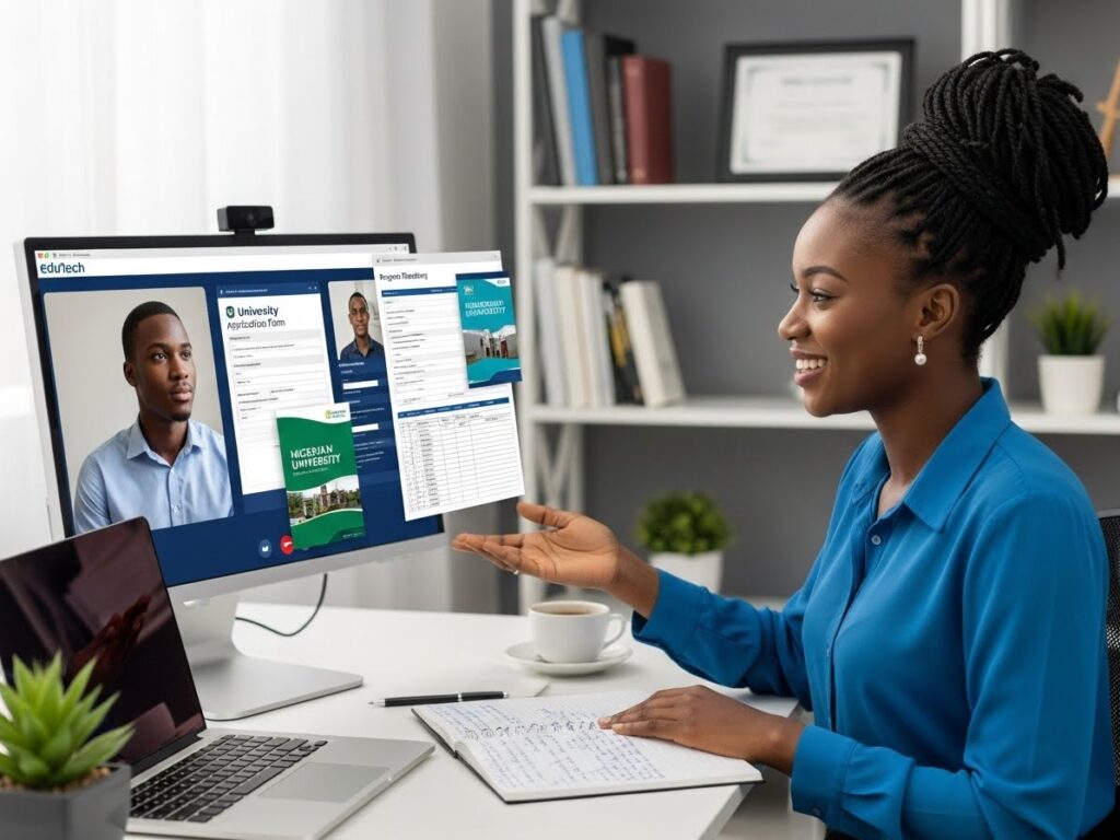 Online counseling session explaining online degree myths Nigeria during virtual university admission guidance