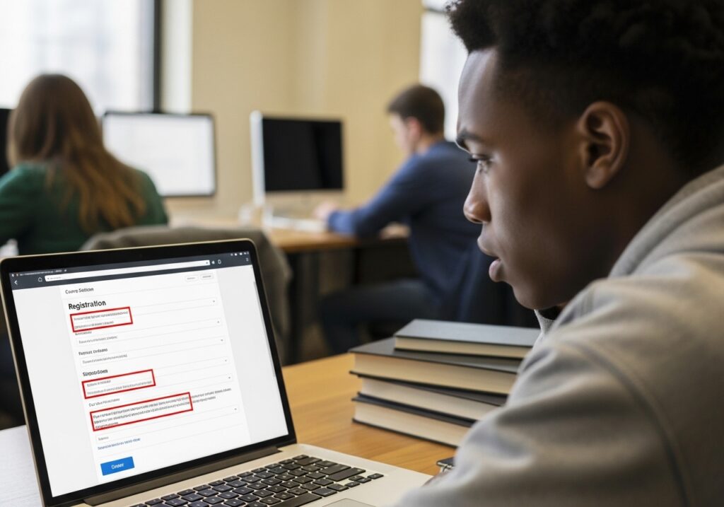 Candidate checking subject combinations carefully during JAMB 2026 registration to avoid common mistakes