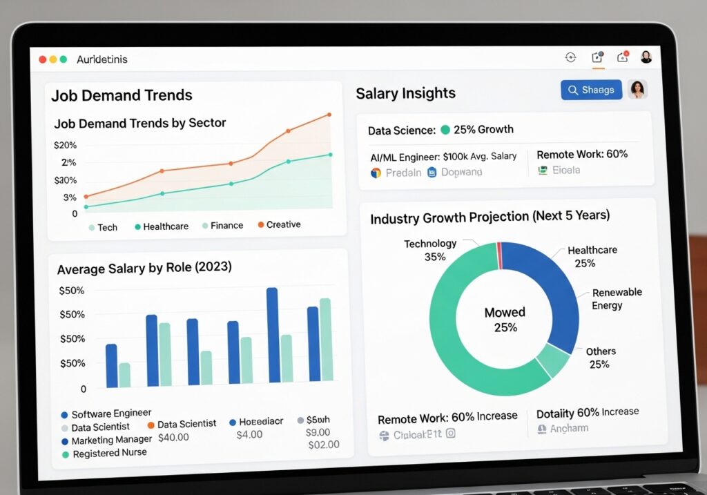 Job demand trends dashboard helping students choose the right career based on industry growth